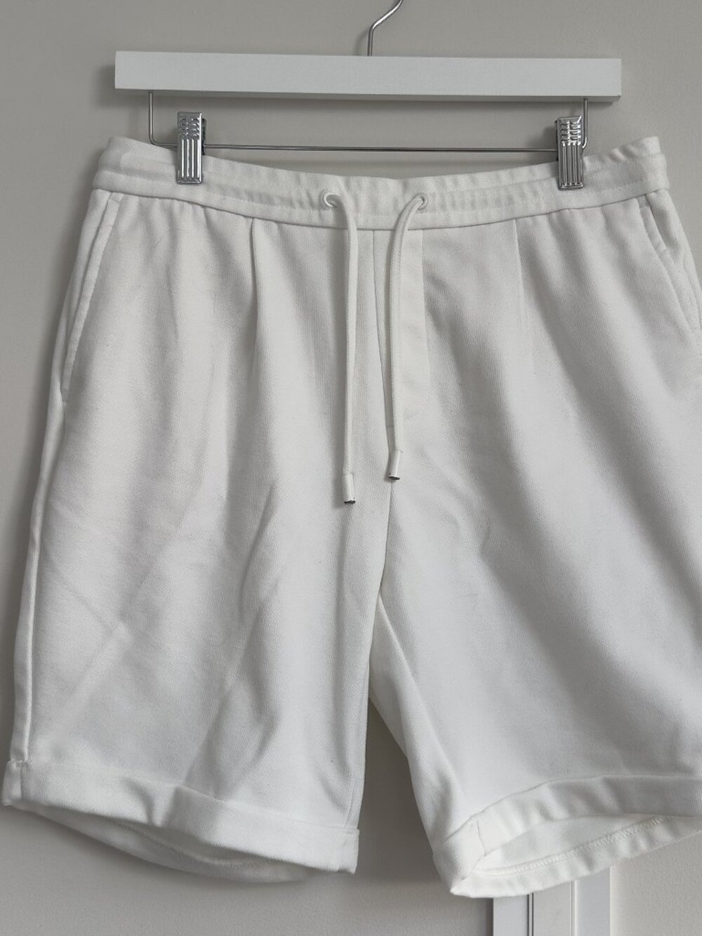 ZARA - Mens - White Jersey Shorts - Large